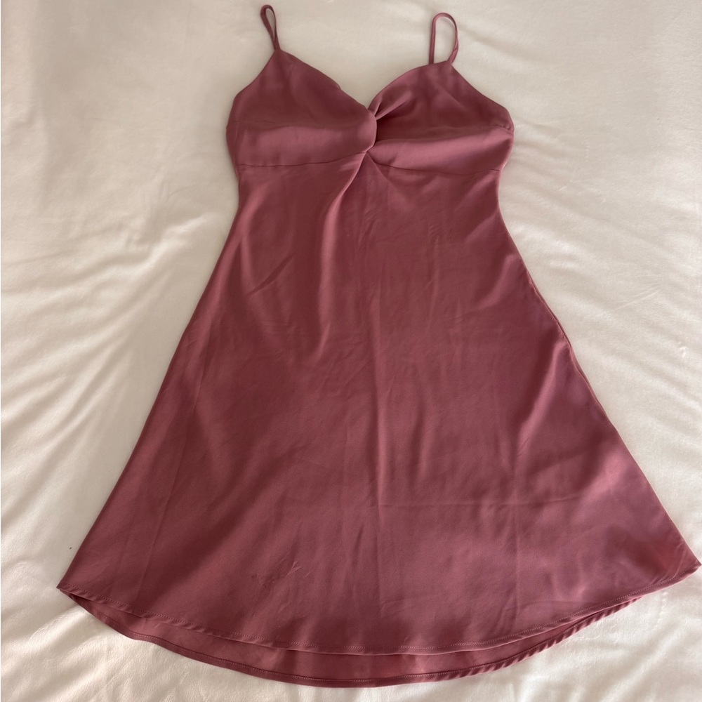 NWT Abercrombie Twist Front Mini Dress Dusty Rose |S| - Picture 11 of 14